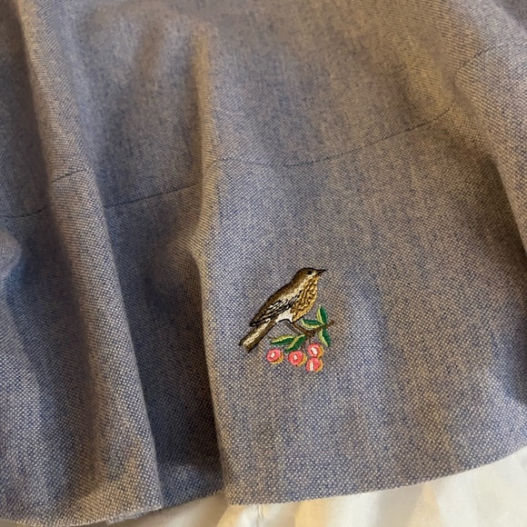 Anthropologie Elevenses Very special skirt w/embroidered BIRDS! on hem -so cute! - Picture 3 of 7